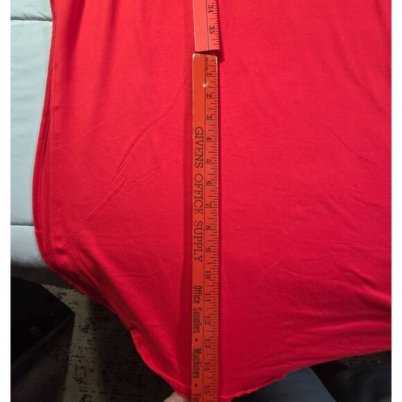 Zenana Maxi Dress Womens XL Red Brushed V-Neck Pockets Side Split Casual  New - Picture 8 of 11